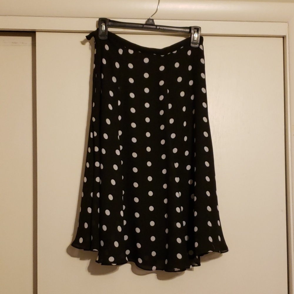 Black and white polka dot skirt Chadwick's size 8